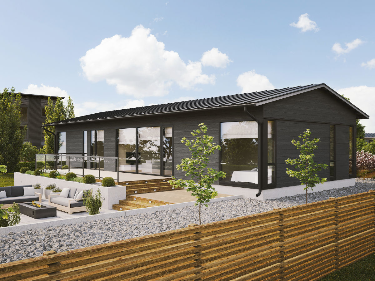 Kontio Glass House villa - Black wooden house