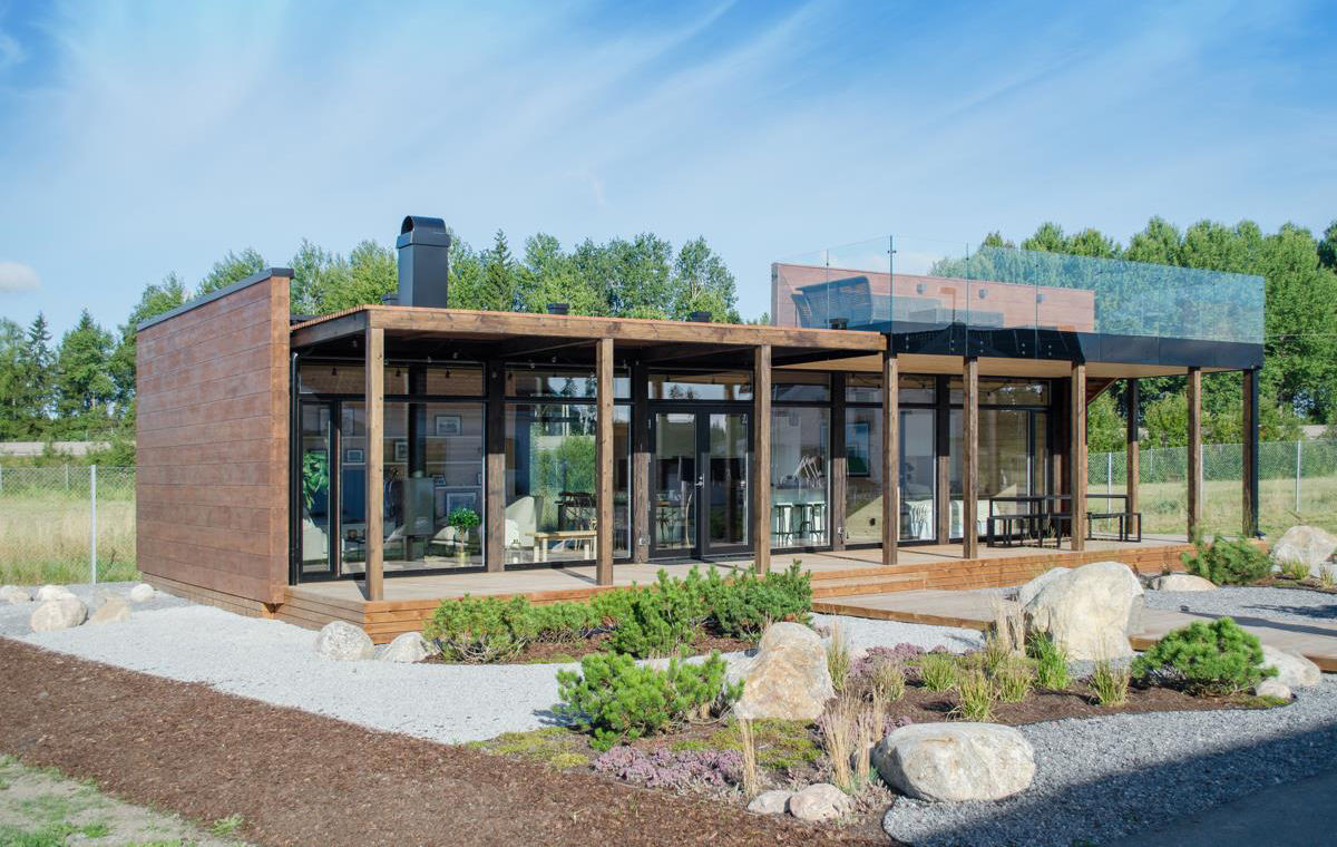 Kontios visningshus Glass House 80 på Nybygget vid Arlanda